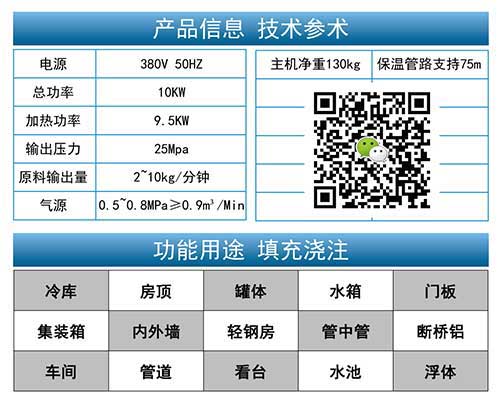 冷庫(kù)保溫聚氨酯噴涂厚度 小型高壓發(fā)泡機(jī)(圖2) 小型高壓發(fā)泡機(jī)參數(shù)
